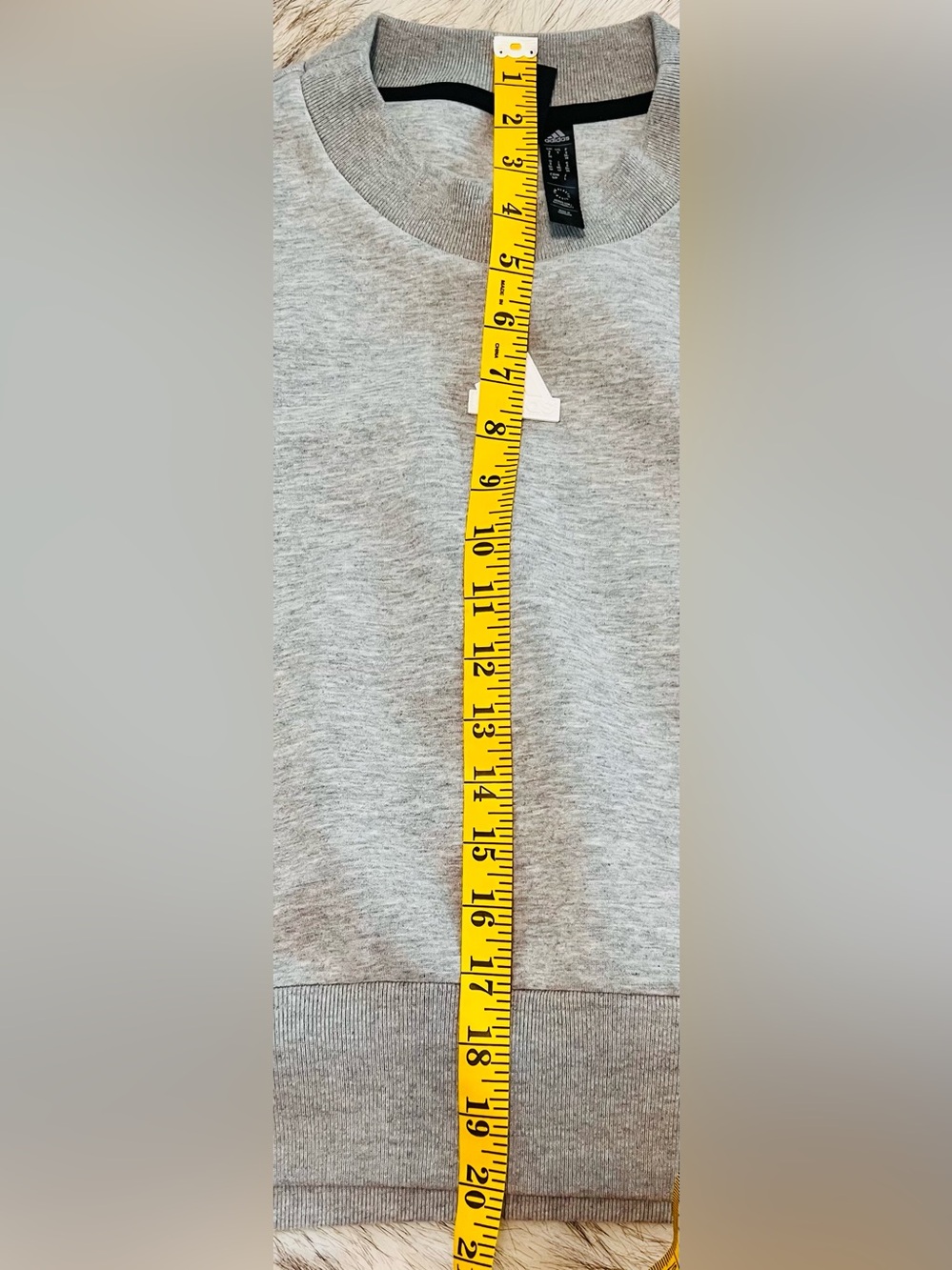 Adidas Future Icons 3-Stripes Cropped Sweatshirt Gray White Logo  L - Picture 7 of 10